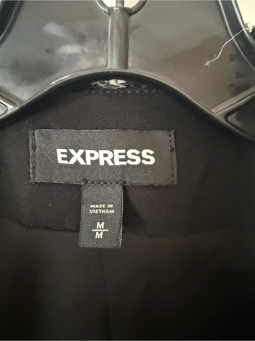 Express Black & White Plaid Tweed Open Blazer - Picture 2 of 6